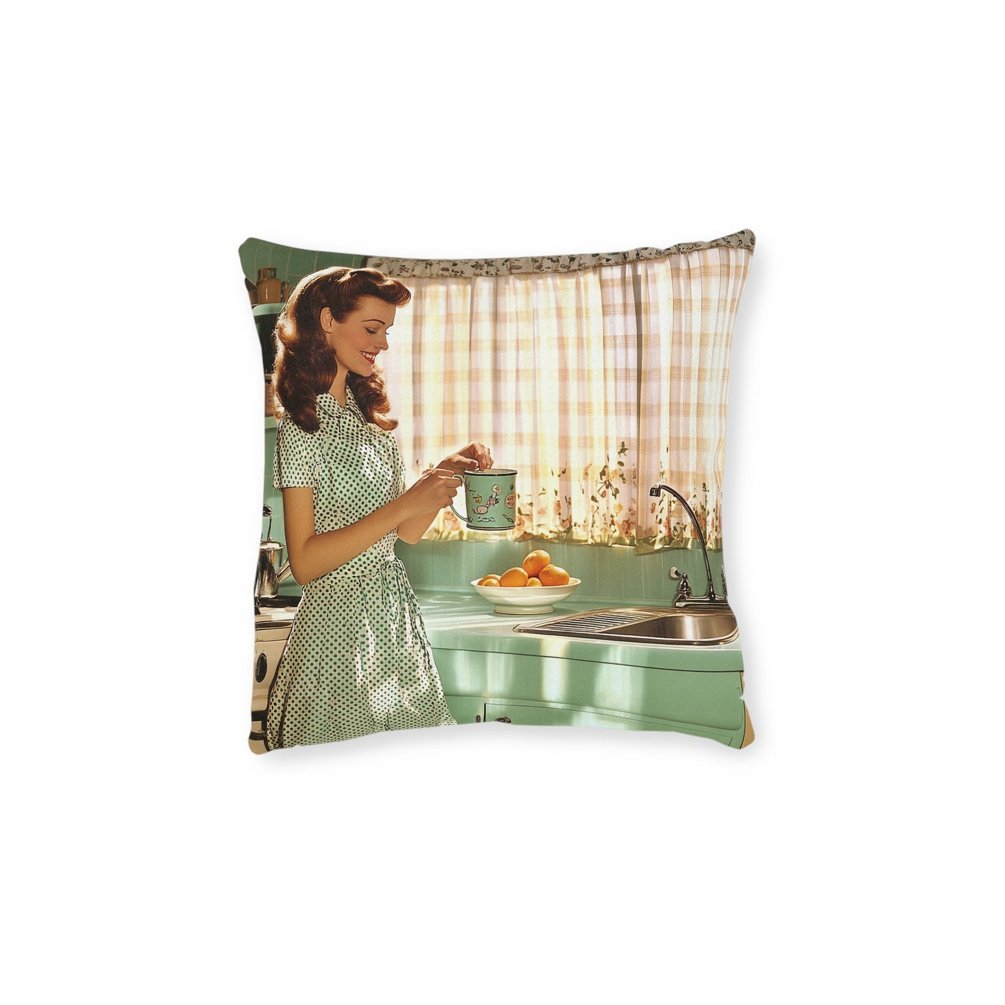 1950s Americana - Square Pillow - UK