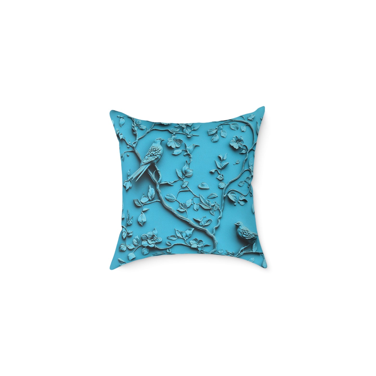 **Blue Vine Chinoiseries - Square Poly Canvas Pillow UK