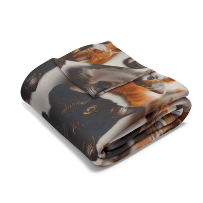 Cats Dinnertime Arctic Fleece Blanket - UK, USA