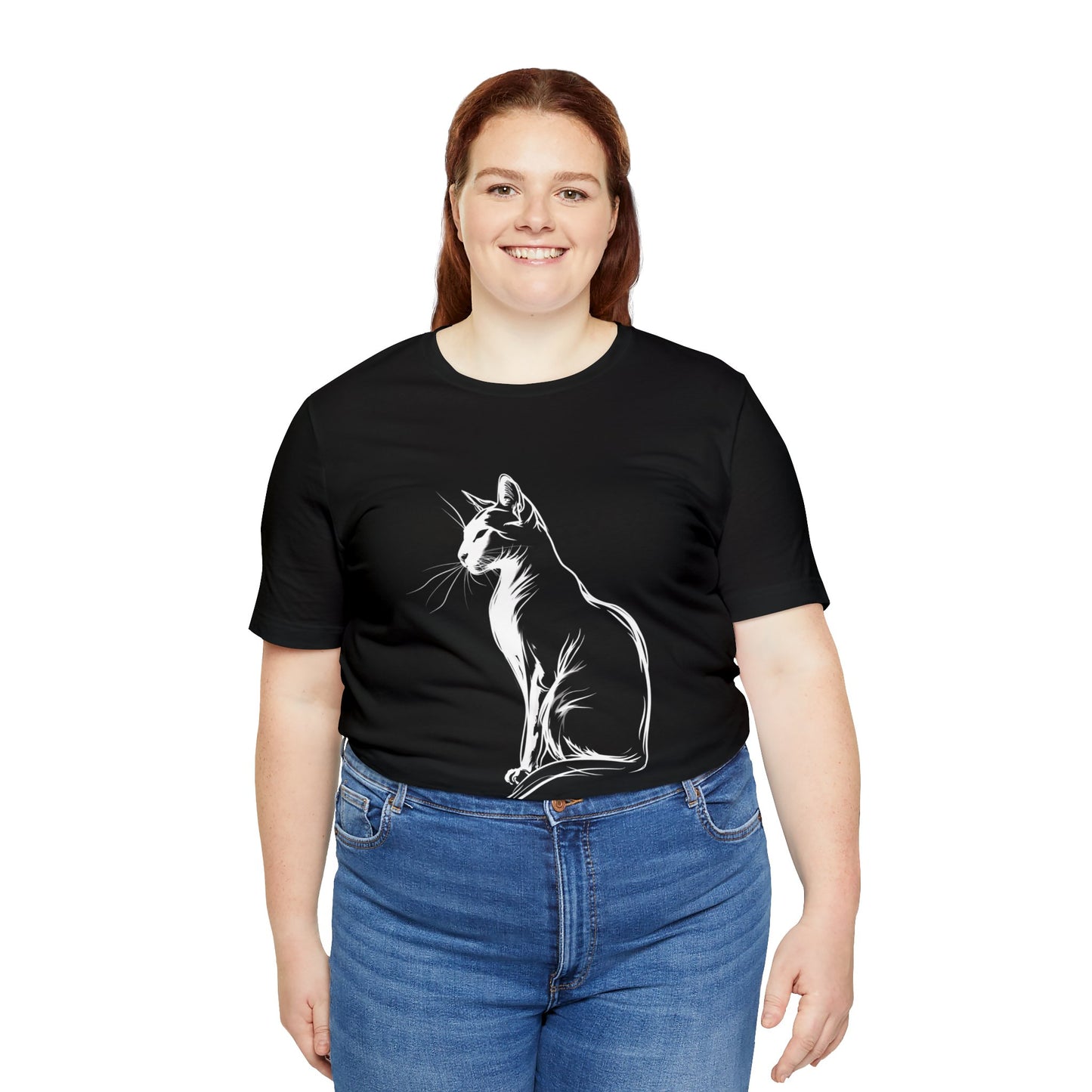 Cat Silhouette #6 - Unisex Jersey Short Sleeve Tee