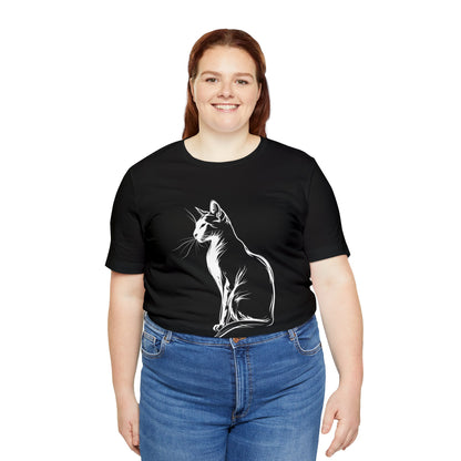 Cat Silhouette #6 - Unisex Jersey Short Sleeve Tee