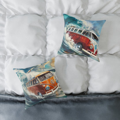Surf Wagon - Square Poly Canvas Pillow - Australia