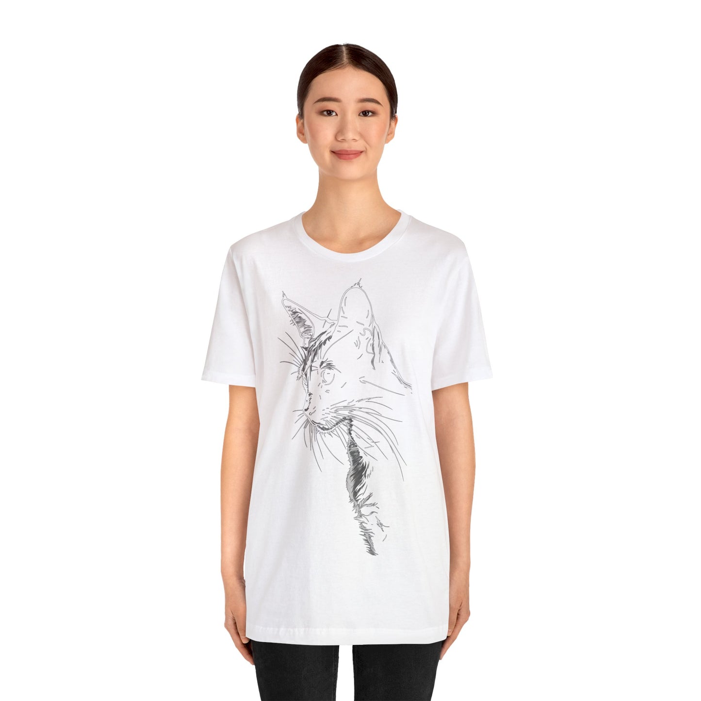 Cat Silhouette  #4 - Unisex Jersey Short Sleeve Tee