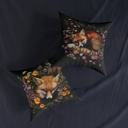 Sleeping Fox - Square Pillow - UK