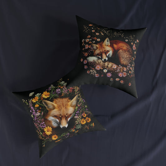 Sleeping Fox - Square Pillow - UK