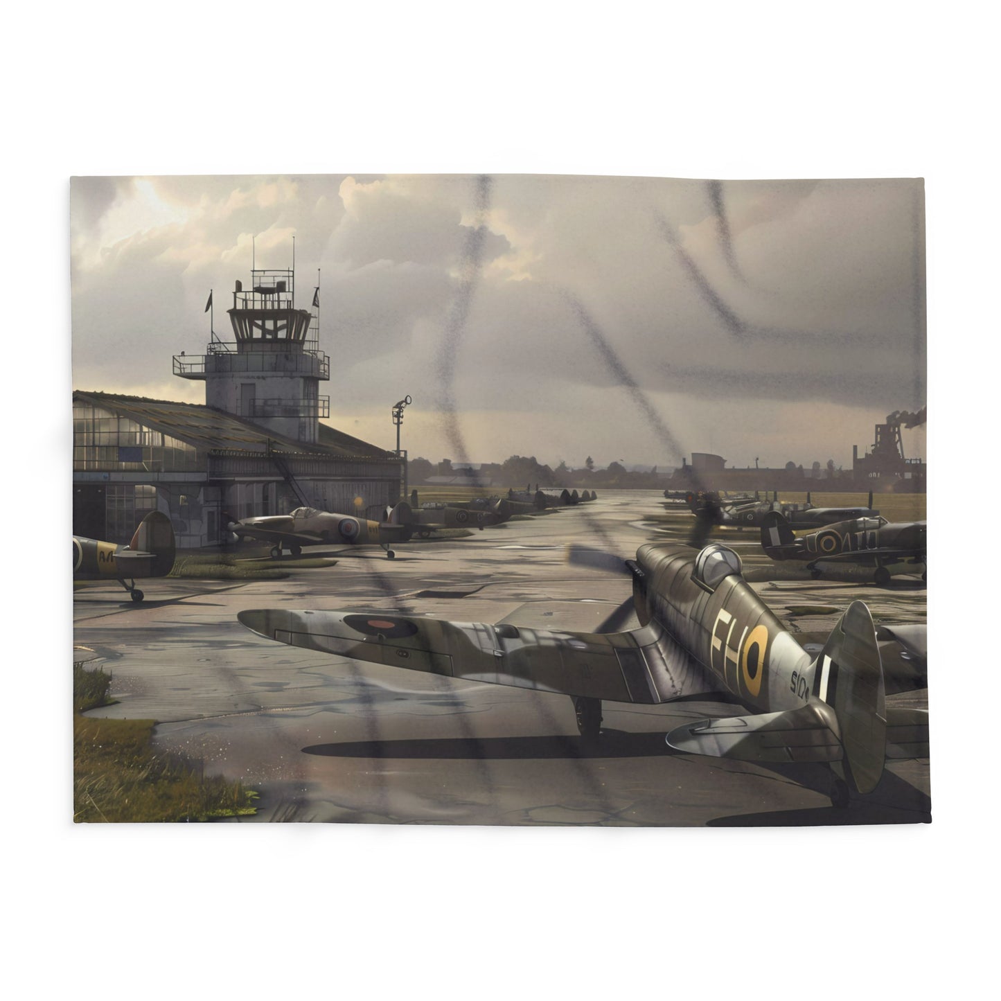 WW2 Airfield #2 Arctic Fleece Blanket - UK