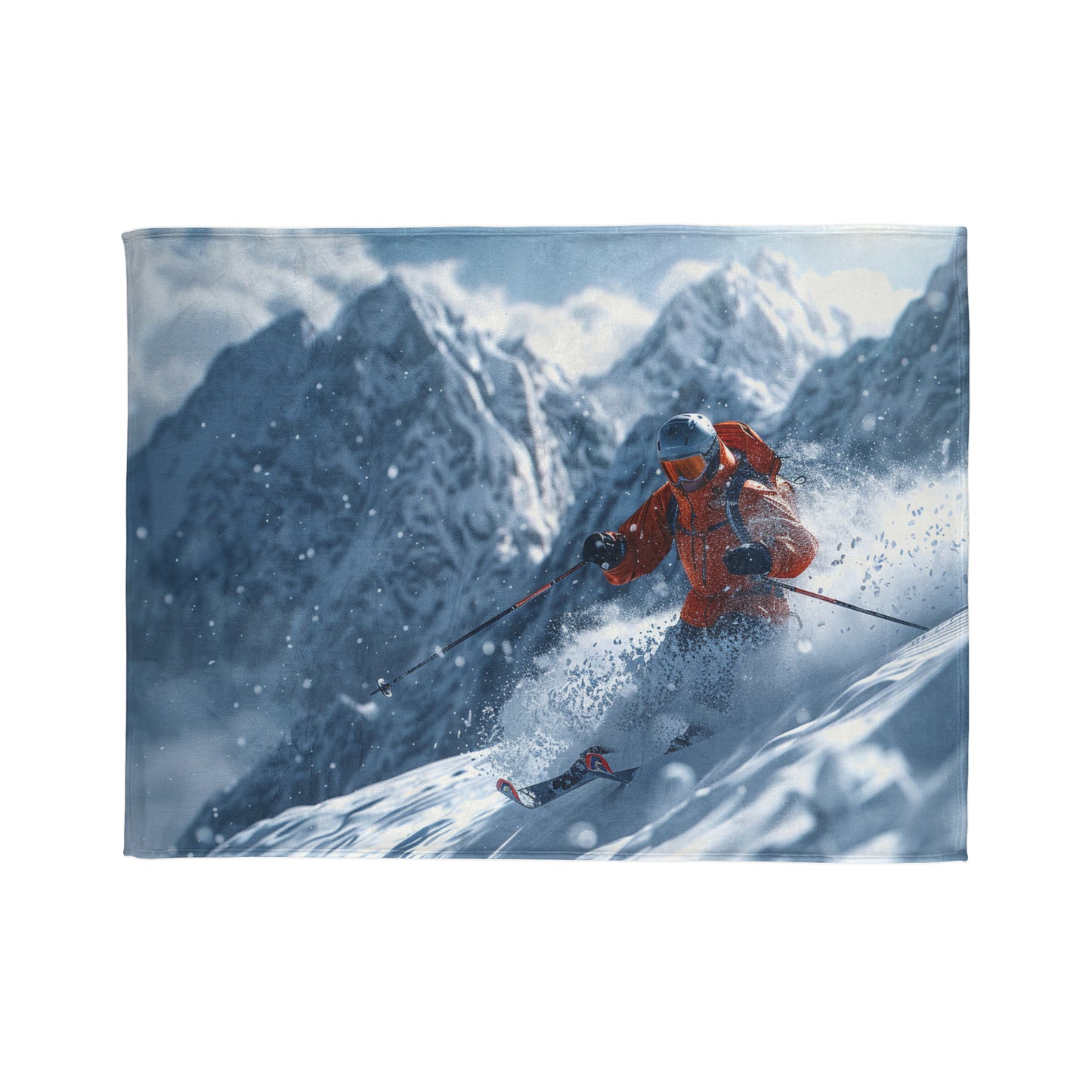 Downhill Skier #3 - Soft Polyester Blanket
