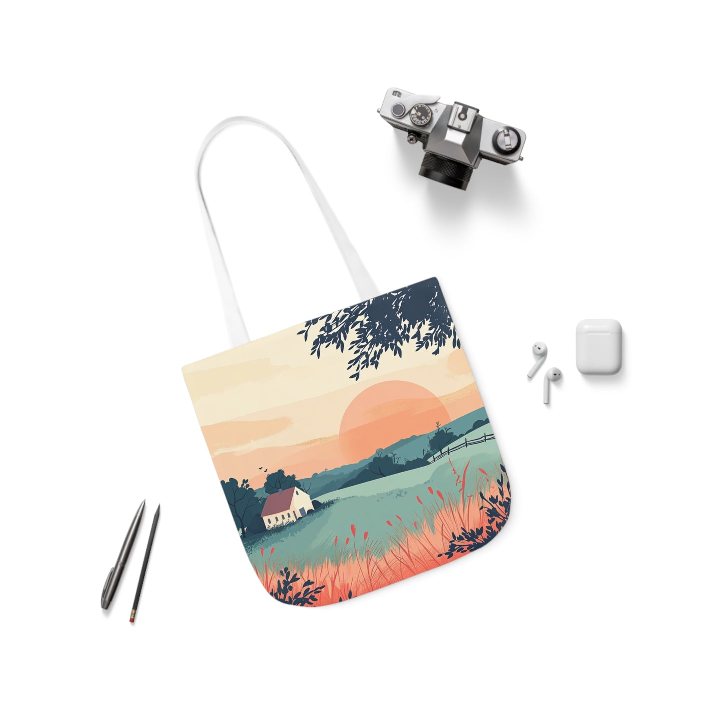 Sunrise In The Countryside #2 - Polyester Canvas Tote Bag (AOP)