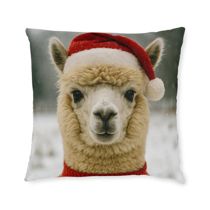 Christmas Alpaca Square Cushion - UK