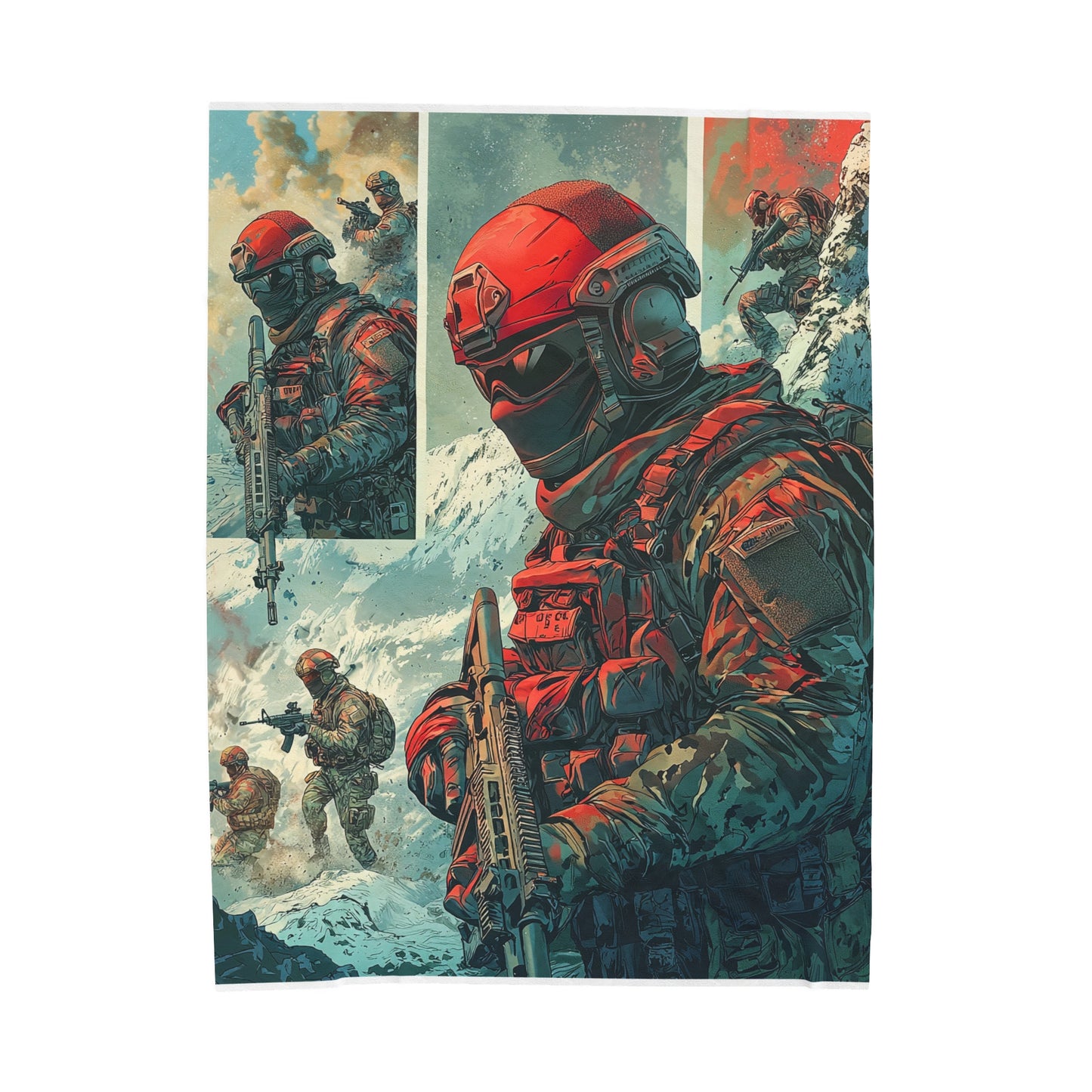 Special Forces Comic Cover 4 - Velveteen Plush Blanket USA