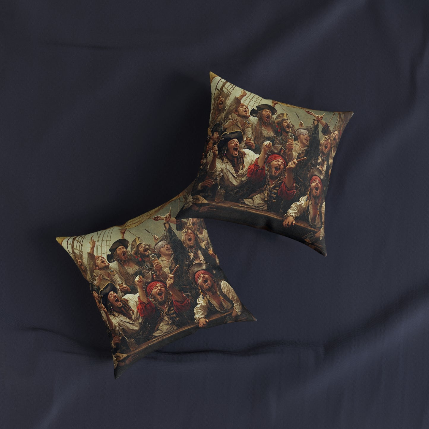 Pirate-Themed Square Pillow - Nautical Decor for Adventure Lovers UK