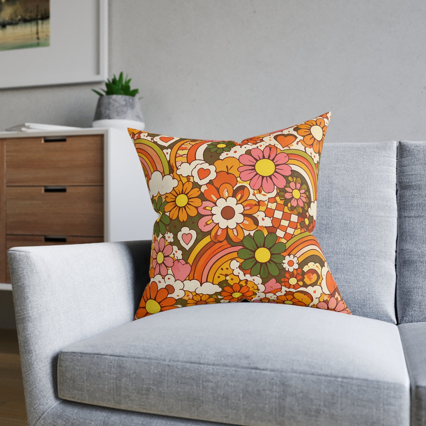 1970s Flashback 2 Square Cushion - UK