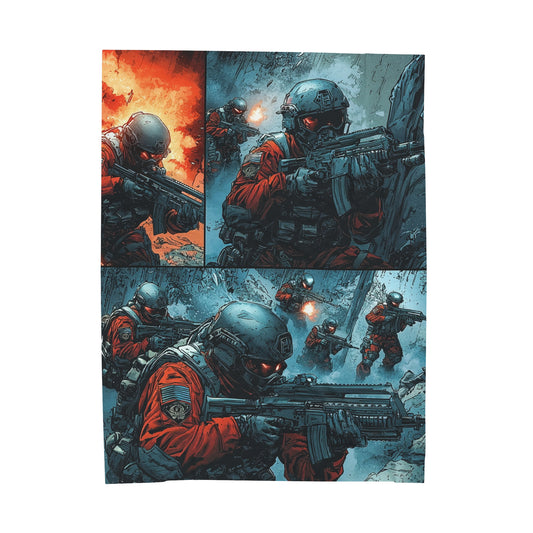 Special Forces Comic Cover 6 - Velveteen Plush Blanket USA