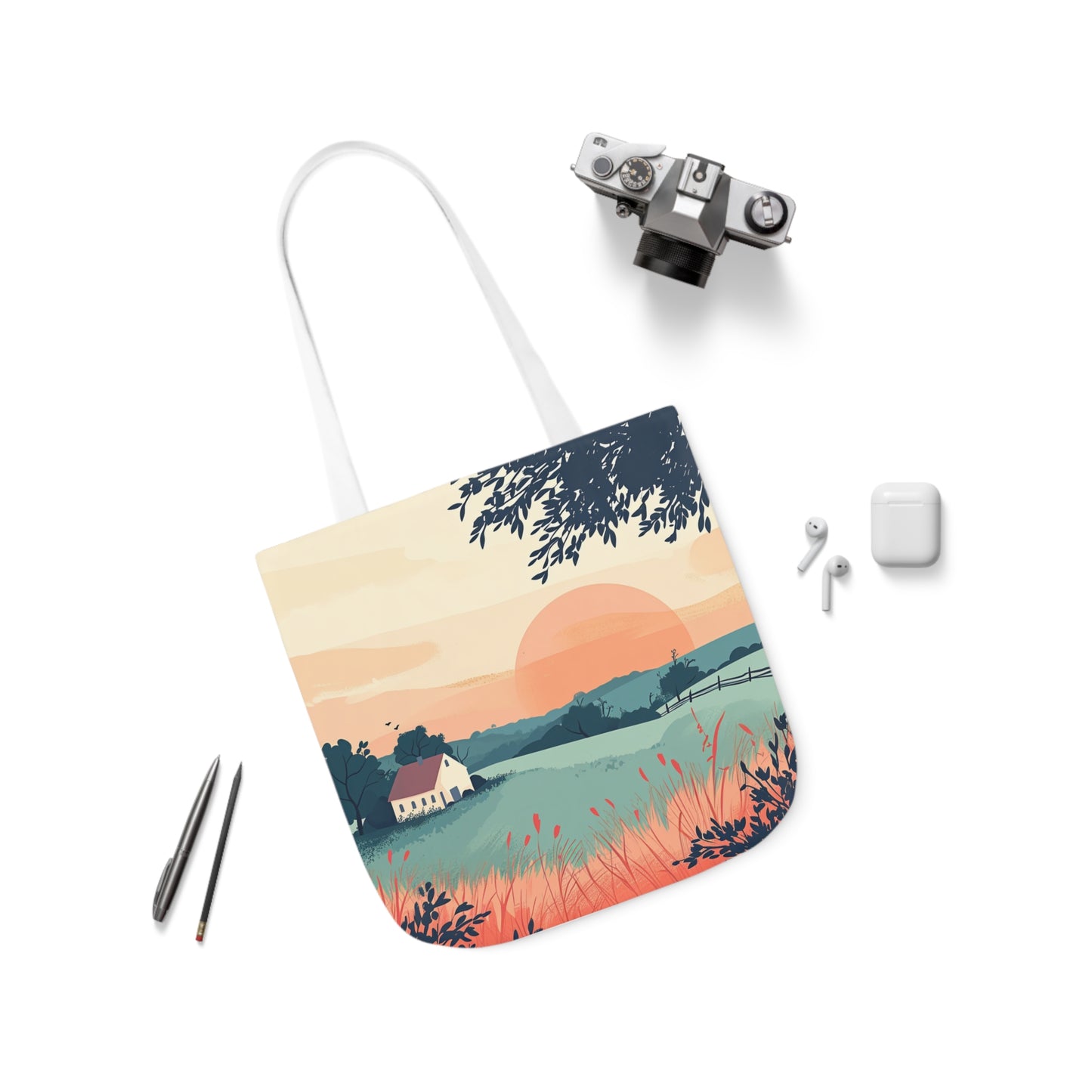 Sunrise In The Countryside #2 - Polyester Canvas Tote Bag (AOP)
