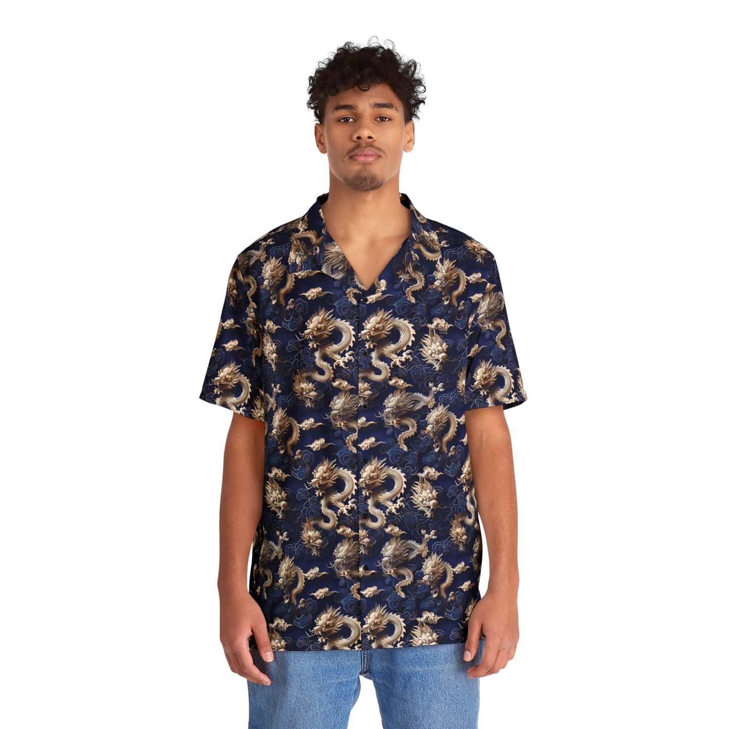 Men's Blue Hawaiian Shirt - China Only