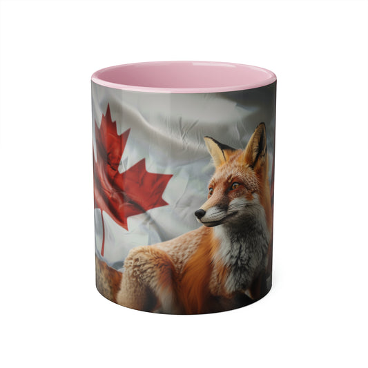 Fox and Flag Accent Mug, 11oz - Canada Only