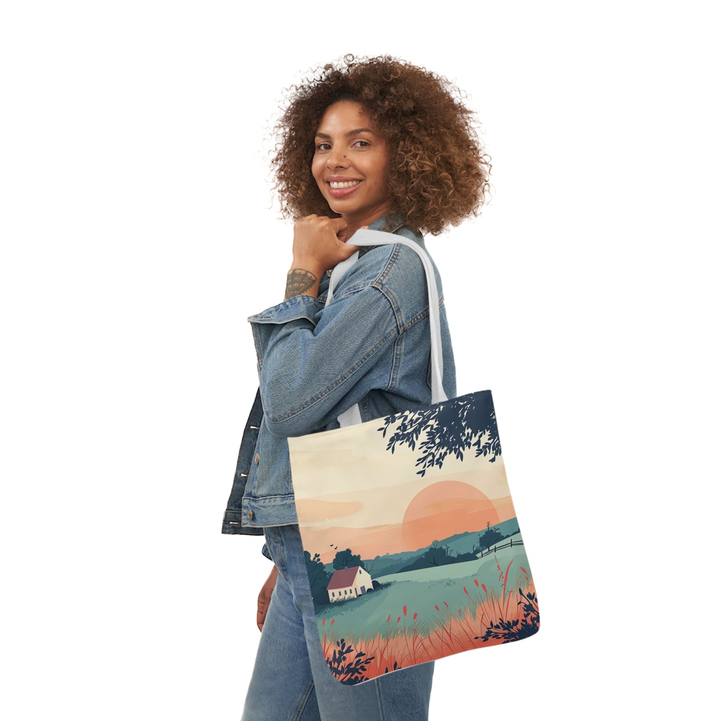 Sunrise In The Countryside #2 - Polyester Canvas Tote Bag (AOP)