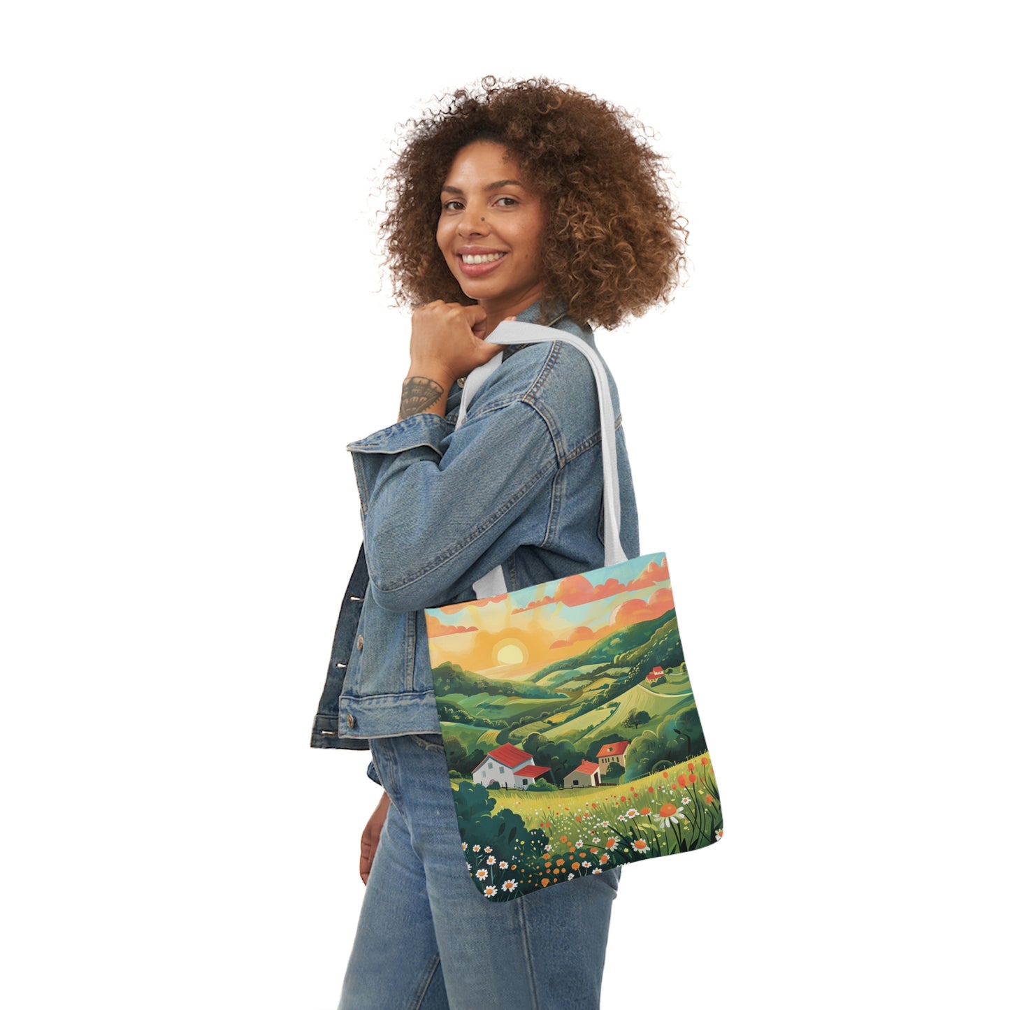 Sunrise In The Countryside #1 - Polyester Canvas Tote Bag (AOP)