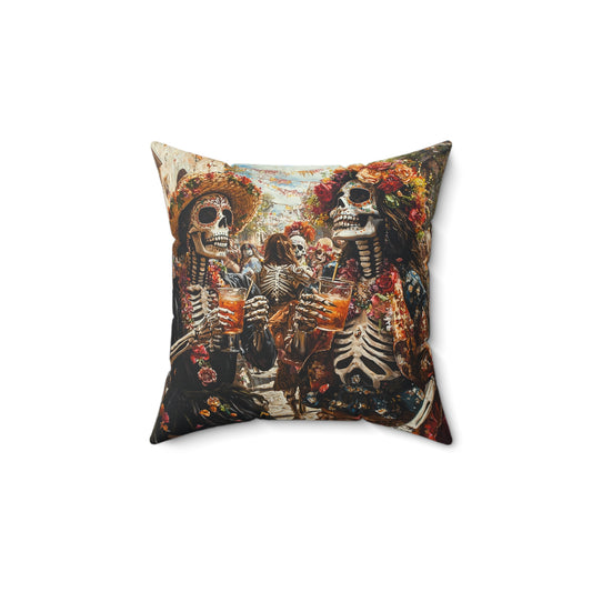 Vibrant Day of the Dead 2 - Decorative Pillow - USA