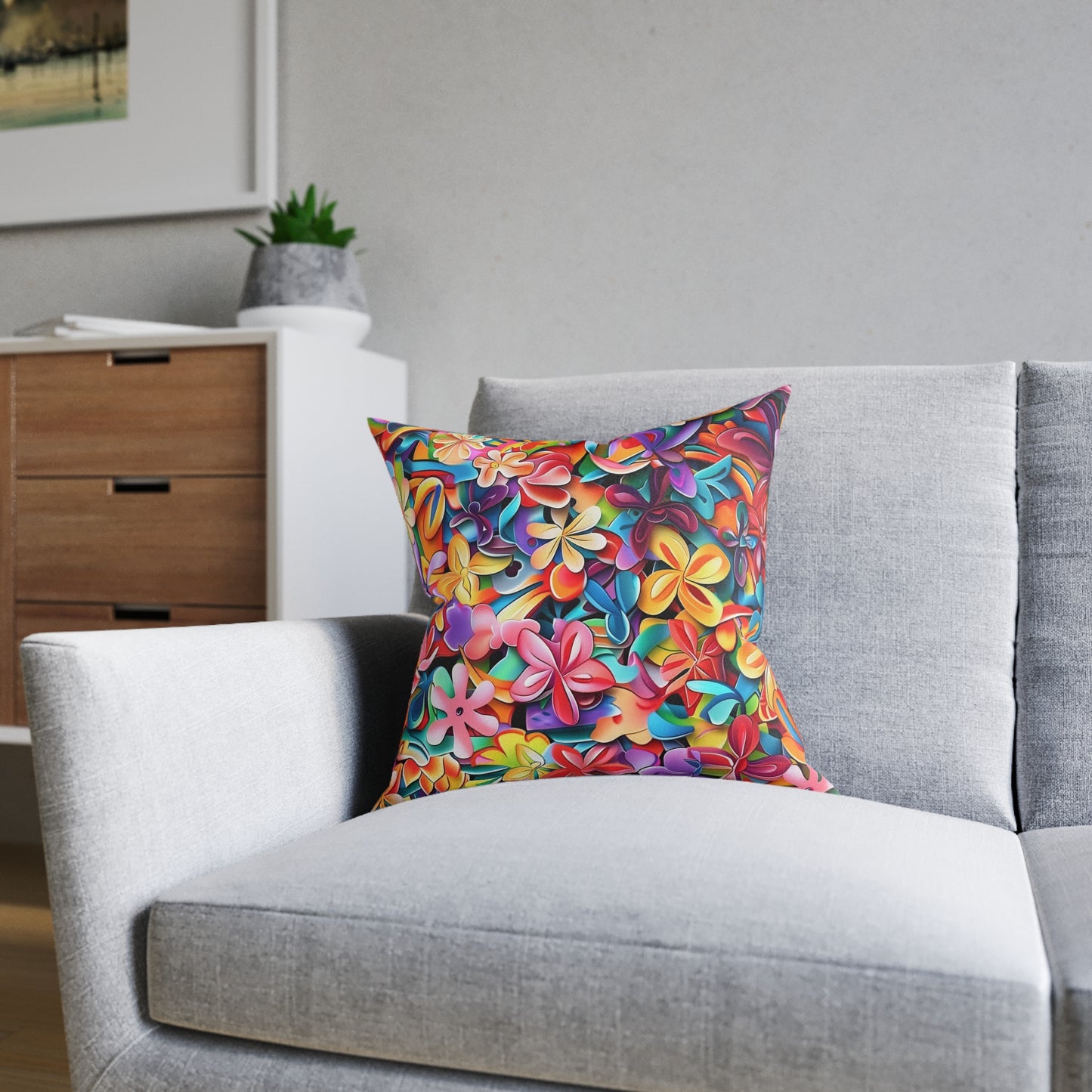 Summer Flowers - Square Pillow - UK