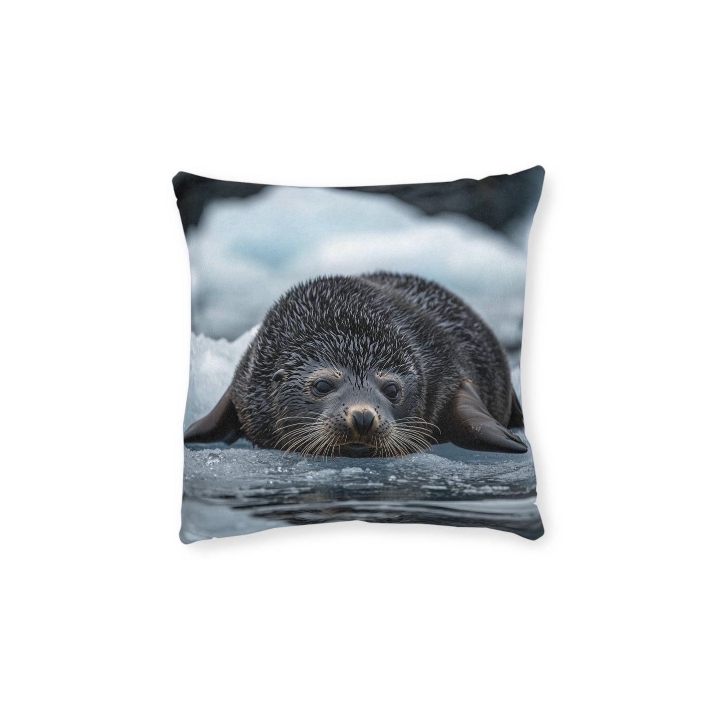 Cute Fur Seal Design Square Pillow - Perfect for Ocean Lovers UK