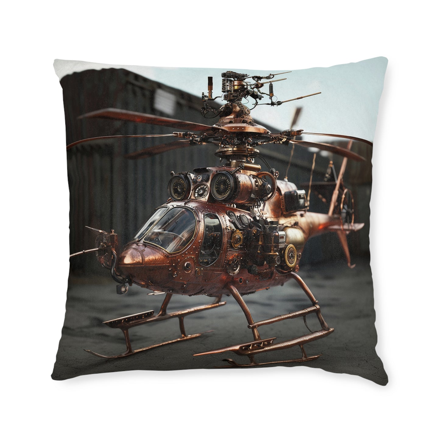 Industrial-Style Square Cushion 2 - Steampunk Home Decor UK