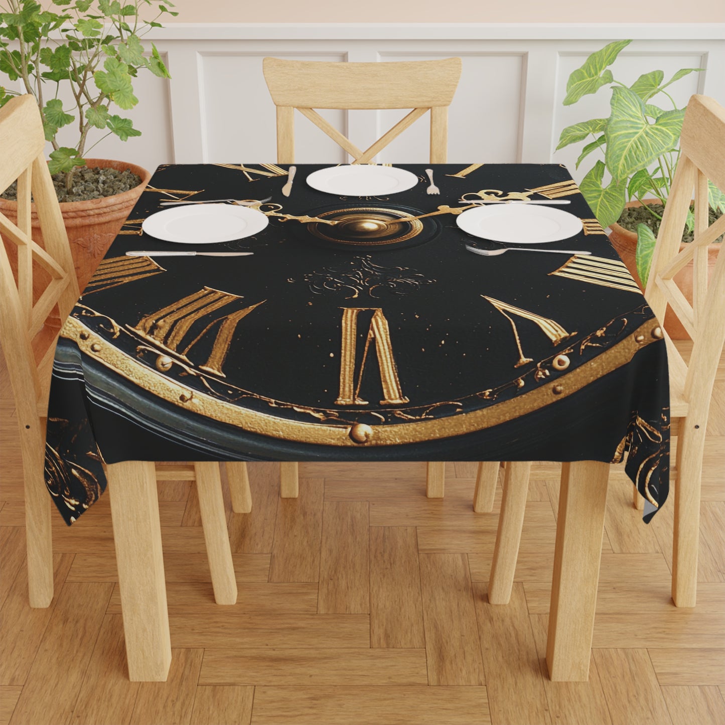 Clock face Tablecloth - Decorative Mechanical Cover for Dining & Events UK