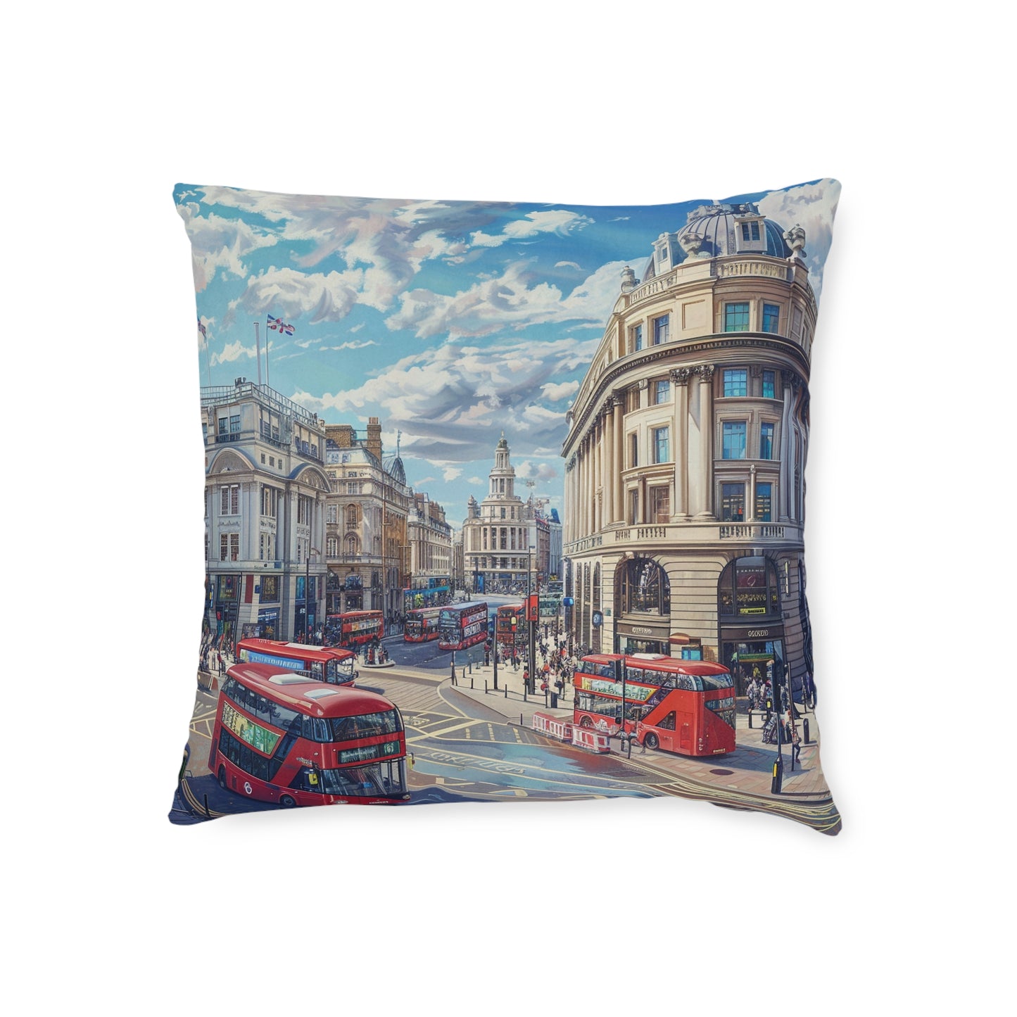London Then and Now 2 - Square Pillow - UK