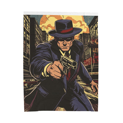1950s Gangster Comic Cover 2 - Velveteen Plush Blanket USA