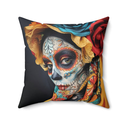 Day of The Dead - Spun Polyester Square Pillow - USA