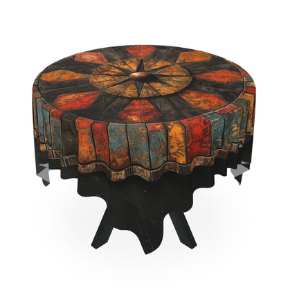 Rustic Wooden Roulette Effect Tablecloth - Vintage Style for Dining & Celebrations USA