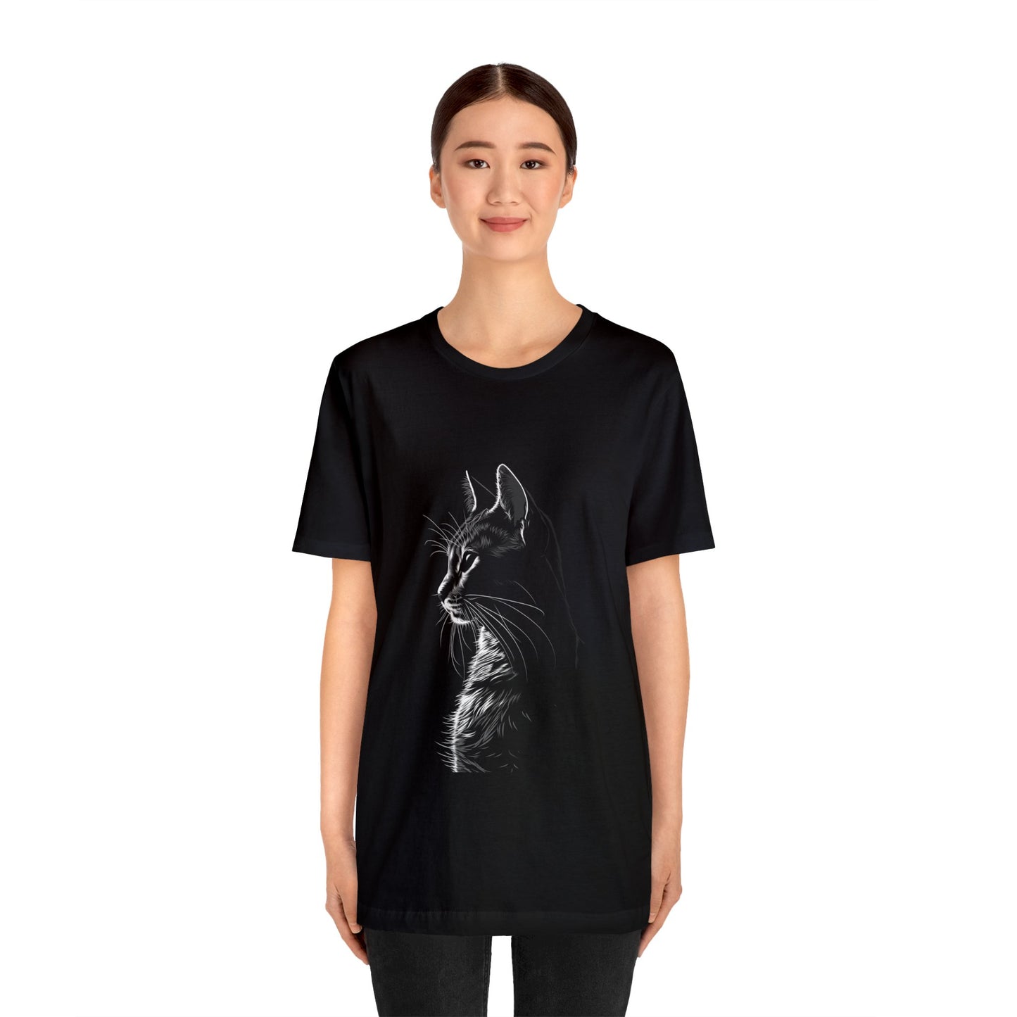 Cat Silhouette #2 - Unisex Jersey Short Sleeve Tee