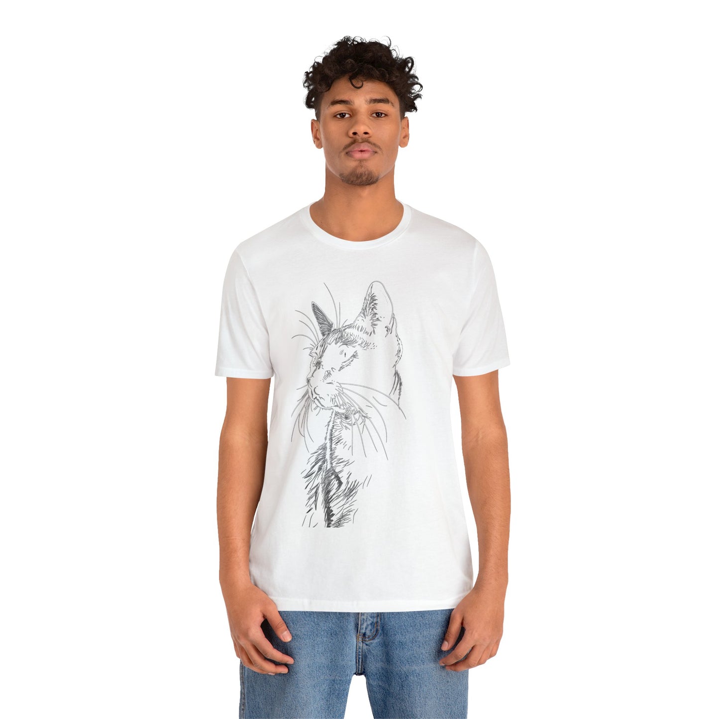 Cat Silhouette #5 - Unisex Jersey Short Sleeve Tee