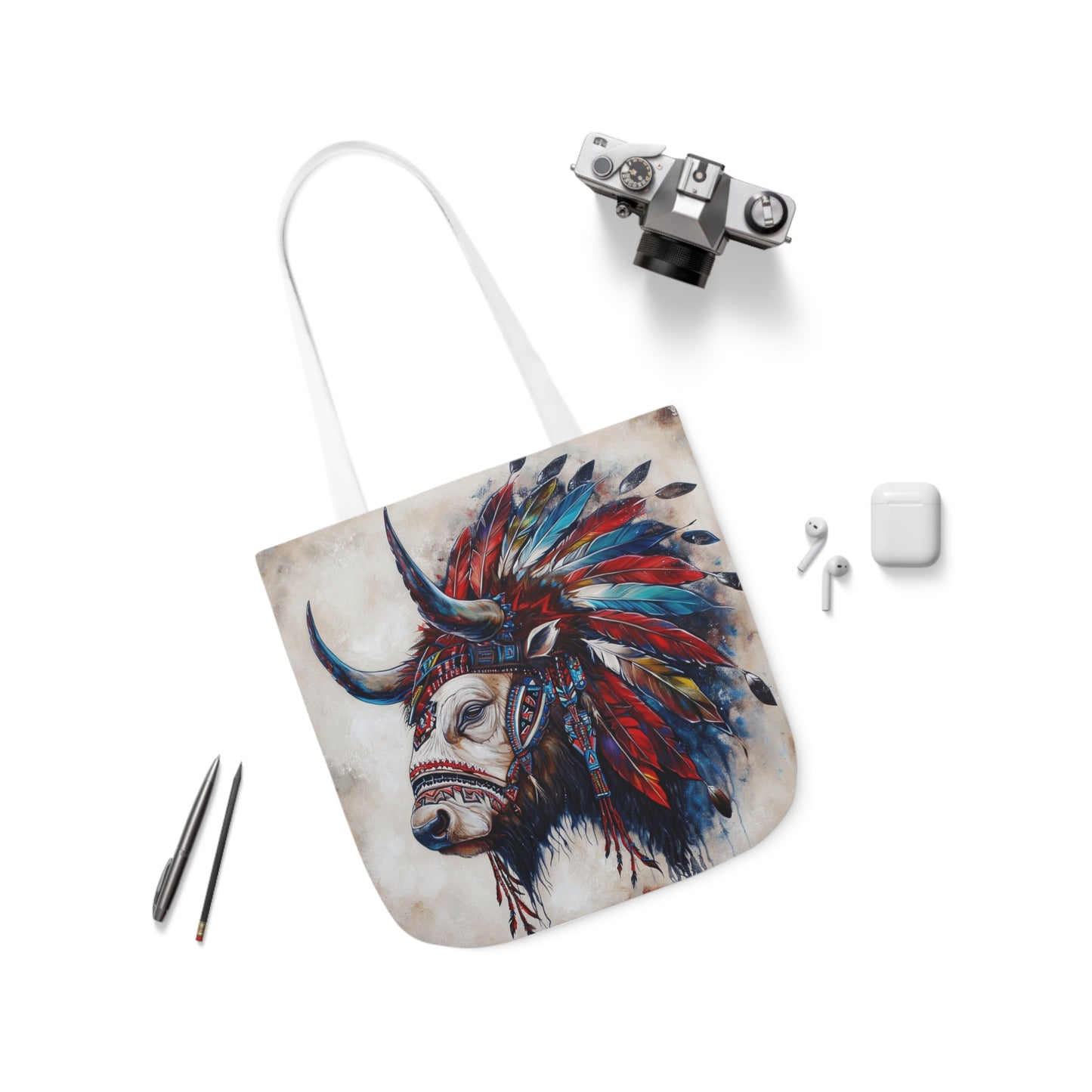Native American Art #3 - Polyester Canvas Tote Bag (AOP)