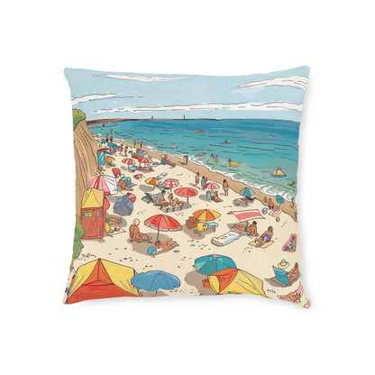 At The Beach - Square Pillow - UK