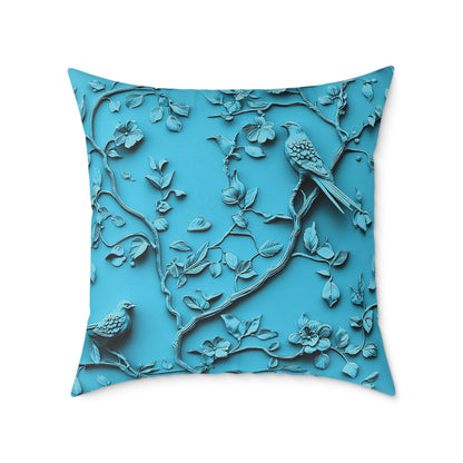 **Blue Vine Chinoiseries - Square Poly Canvas Pillow UK
