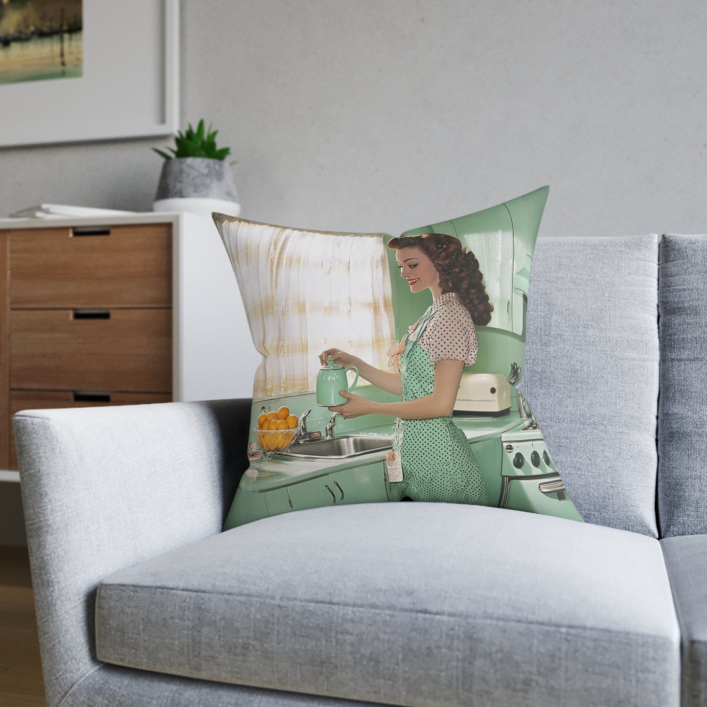 1950s Americana - Square Pillow - UK