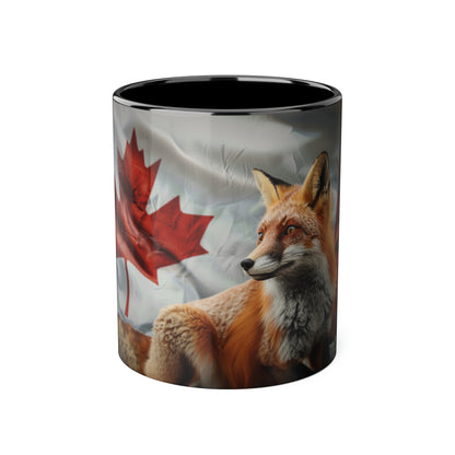 Fox and Flag Accent Mug, 11oz - Canada Only