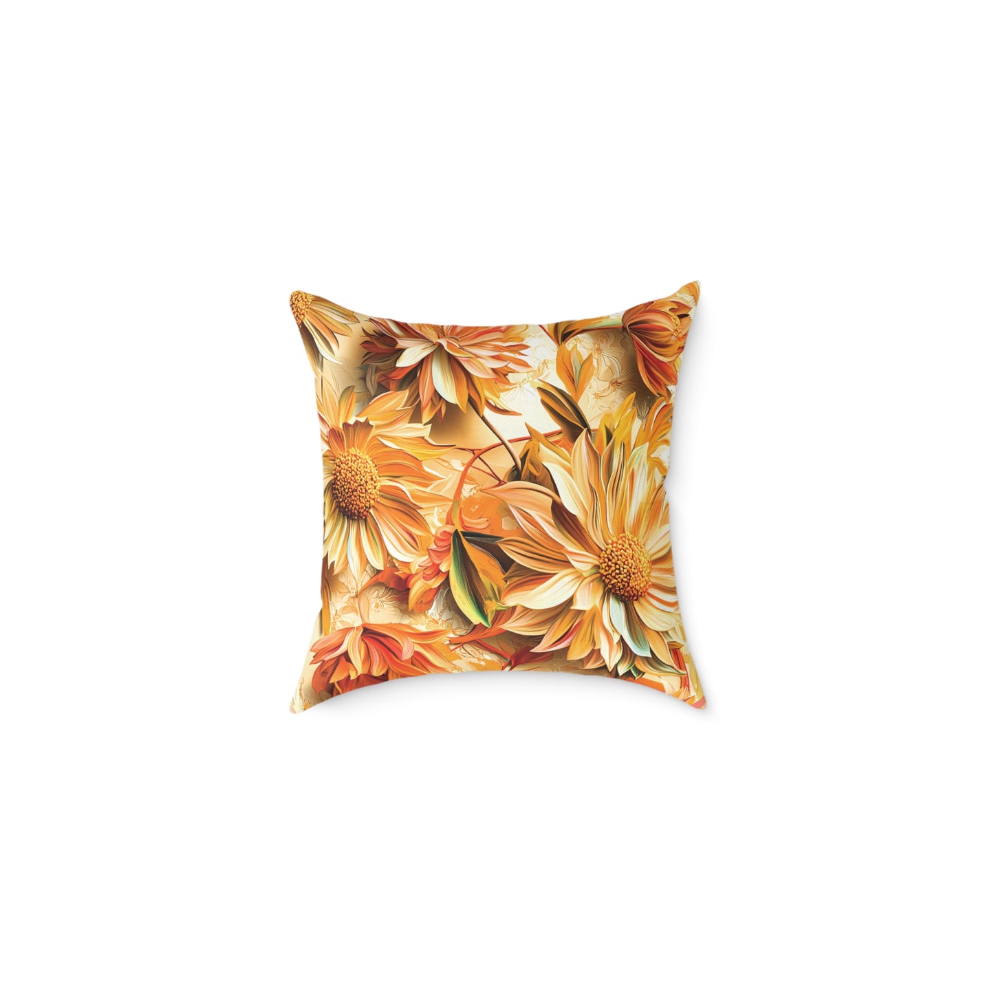 **Flowers Chinoiseries - Square Poly Canvas Pillow UK