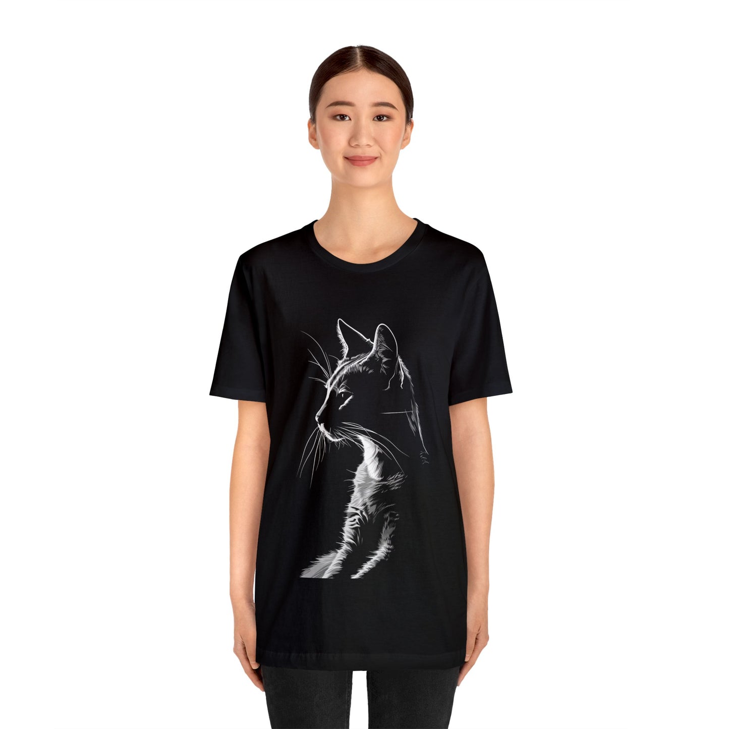 Cat Silhouette #4 - Unisex Jersey Short Sleeve Tee
