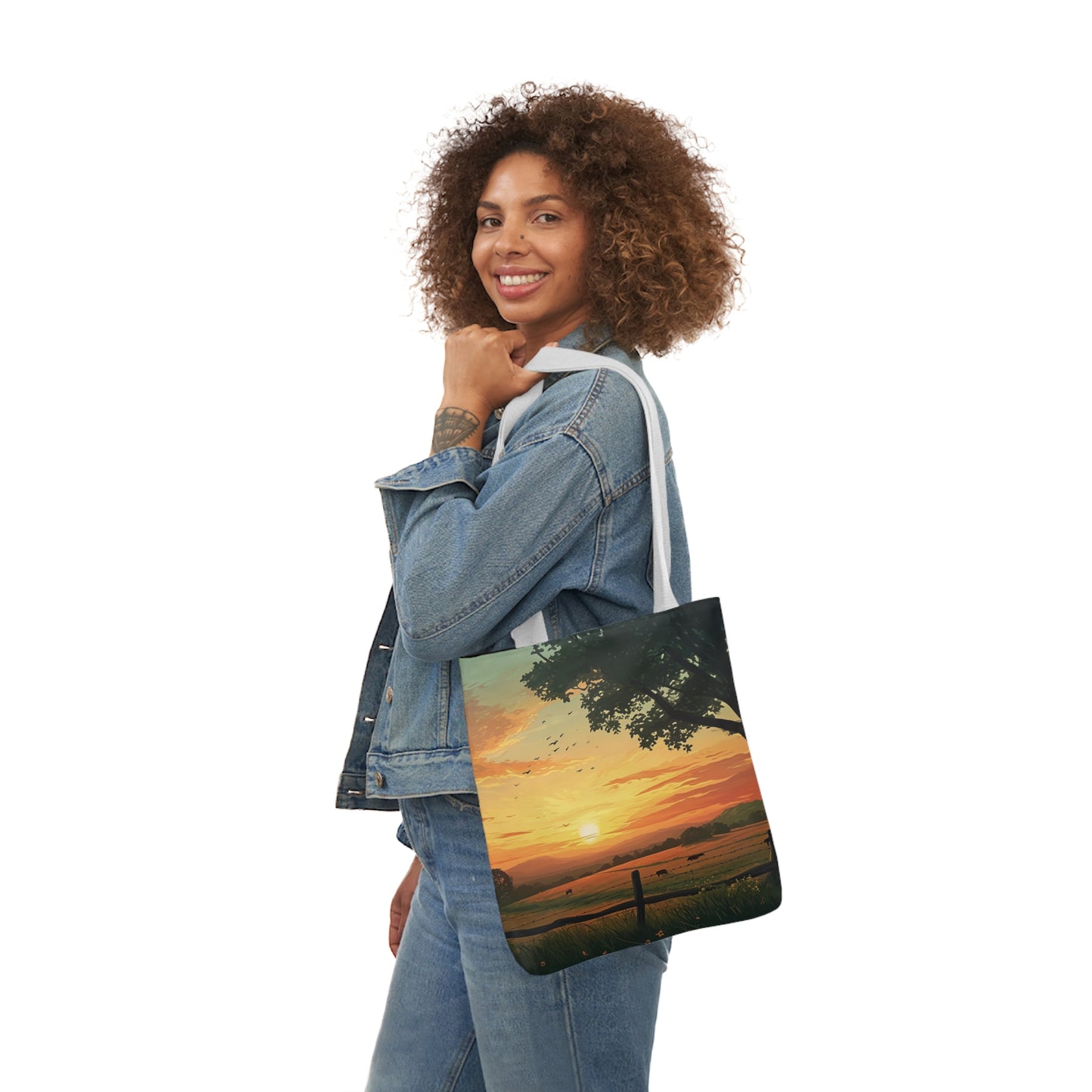 Sunset In The Countryside #2 - Polyester Canvas Tote Bag (AOP)
