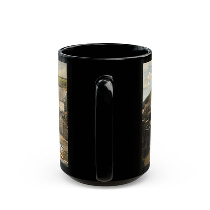 Cosy Black Mug with 'Cornwall' Design - Perfect for Coffee Lovers - UK