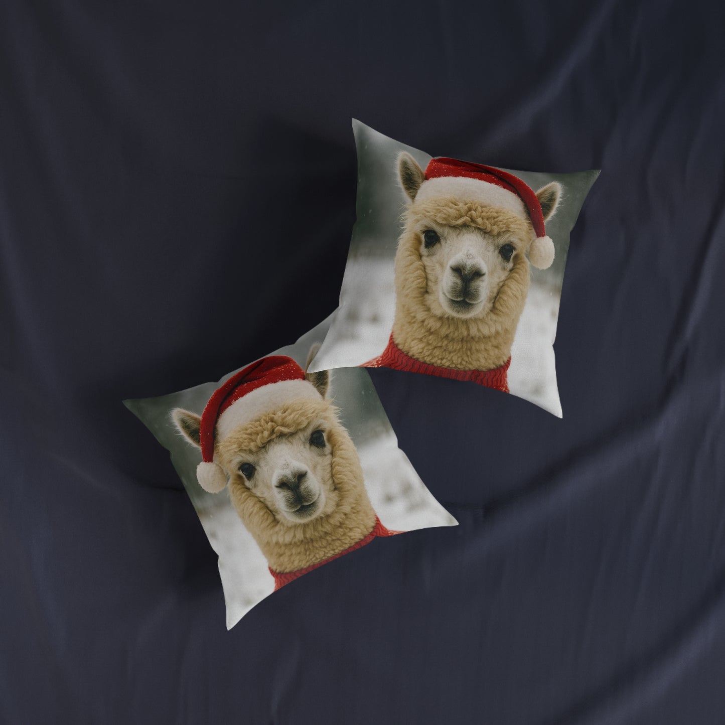 Christmas Alpaca Square Cushion - UK