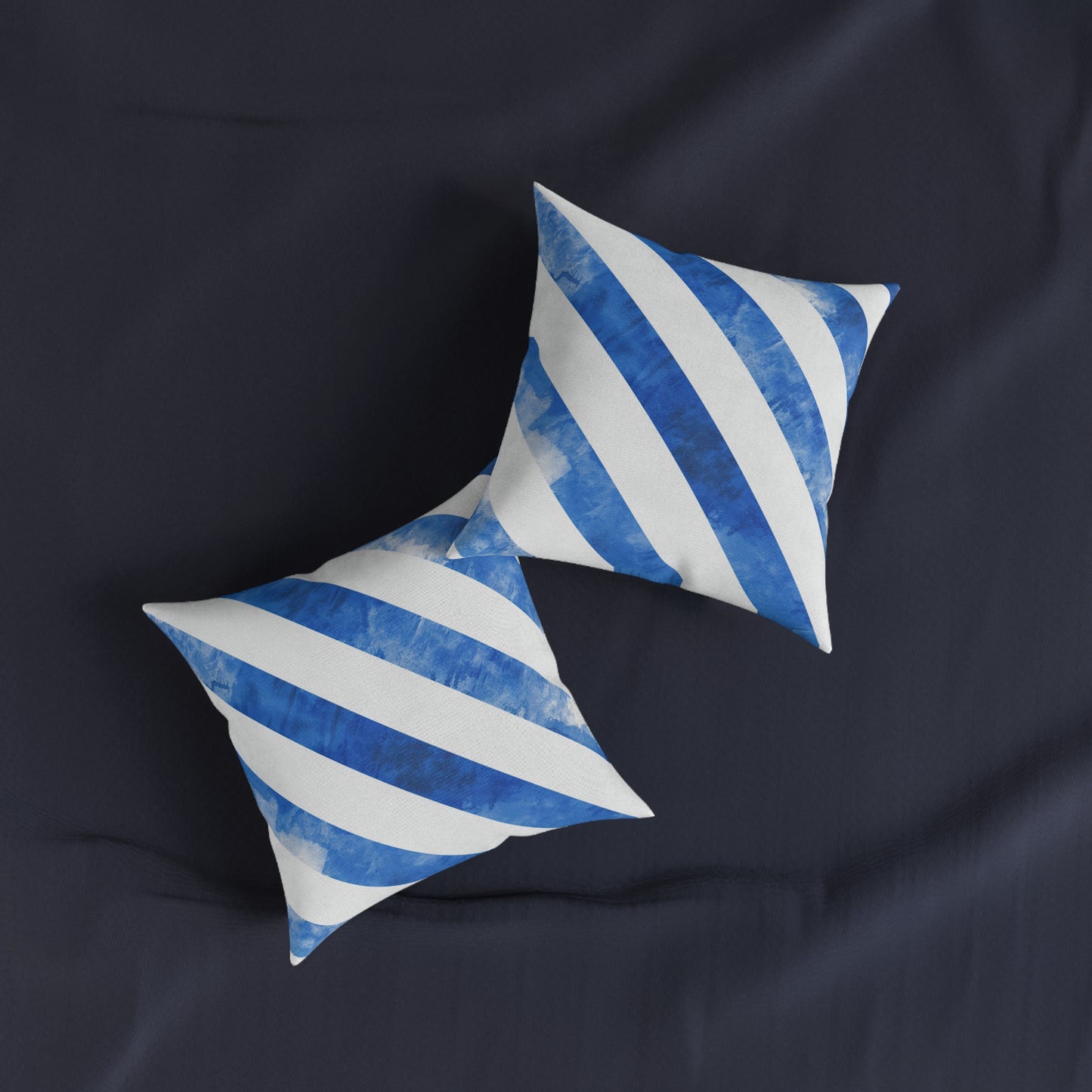 Ice Blue Stripes - Square Pillow - UK
