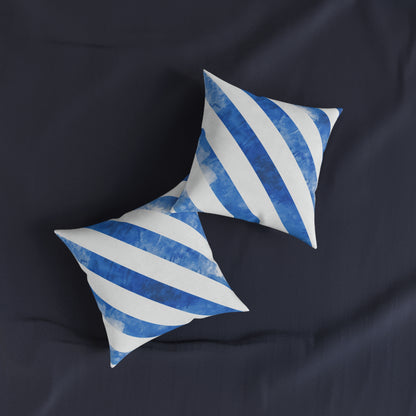Ice Blue Stripes - Square Pillow - UK