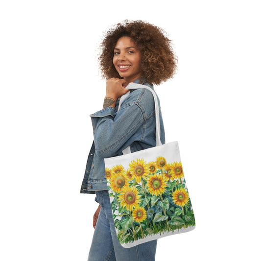 Sunflower Design - Polyester Canvas Tote Bag (AOP)