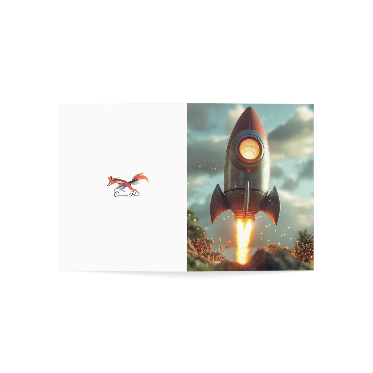 Rocket Ship Greeting Cards - Set of 1, 10, 30, or 50pcs for All Occasions - USA