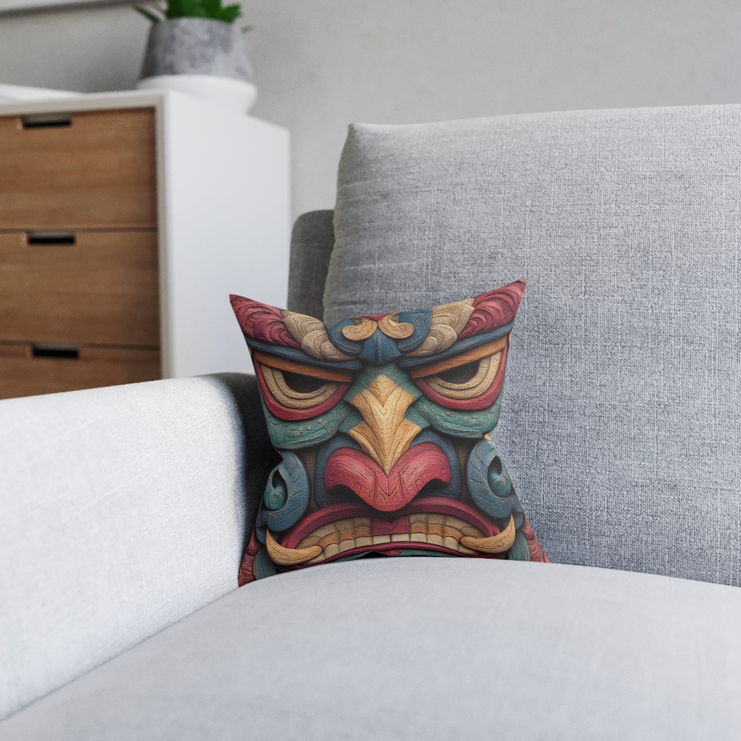 Tiki 1 - Square Cushion - UK
