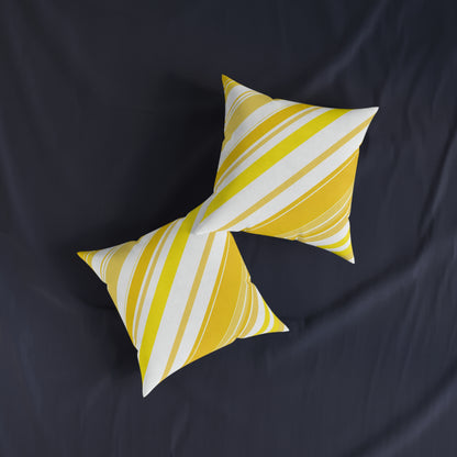 Fresh Lemon Stripes - Square Pillow - UK