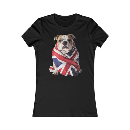 Bulldog Union Jack Women's Favorite Tee - Cute & Comfy T-Shirt for Dog Lovers UK
